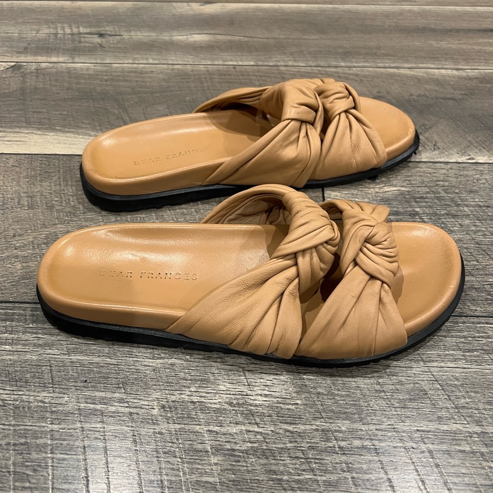 Dear Frances light tan leather tye slide sandals - Picture 6 of 10